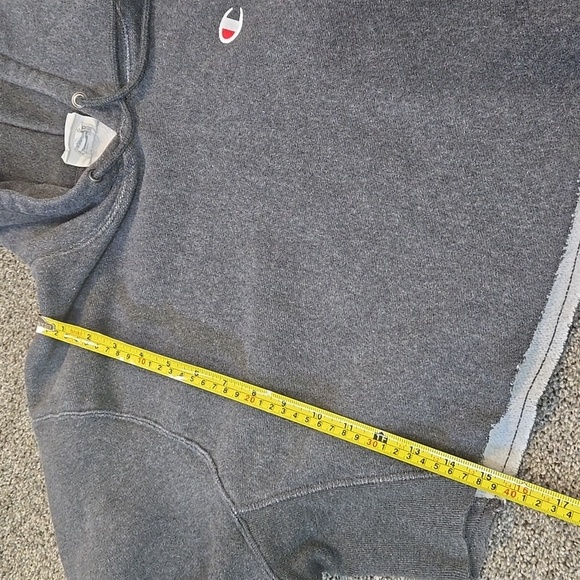 Champion Women Reverse Weave Crop Gray Pullover Hoodie Sweater Hood Sz L - Picture 3 of 5